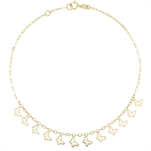 LUMINOR GOLD 14k Gold Butterfly Charm Anklet