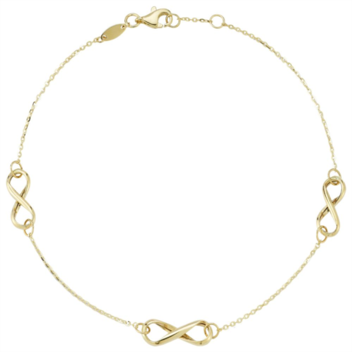 LUMINOR GOLD 14k Gold Tri-infinity Anklet