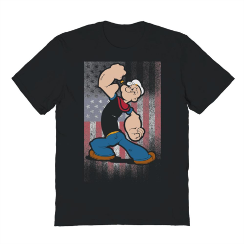 Licensed Character Mens Popeye Flag Graphic Tee