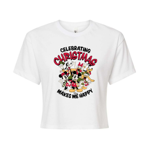 Licensed Character Disney Juniors Celebrating Christmas Cropped Tee