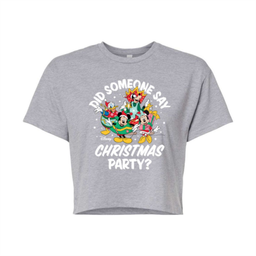Licensed Character Disney Juniors Christmas Party Cropped Tee