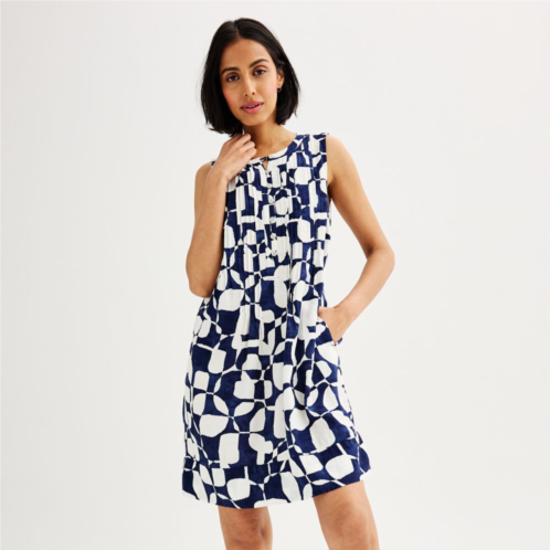 Womens Sonoma Goods For Life Sleeveless Pintuck Dress