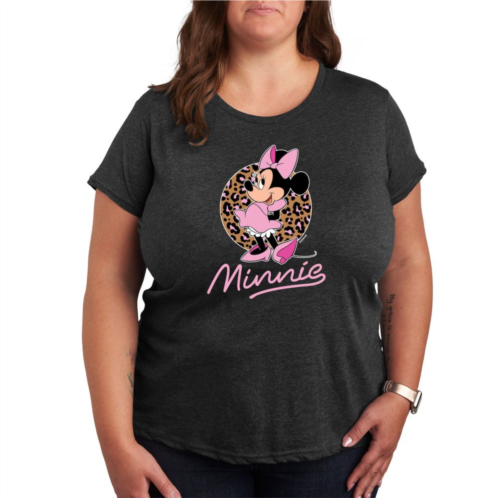 Licensed Character Missy Plus Size Disney Minnie Leopard Graphic Tee