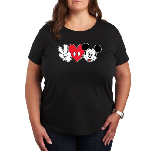 Licensed Character Missy Plus Size Disney Peace Love Mickey Graphic Tee