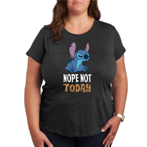 Licensed Character Missy Plus Size Disney Lilo & Stitch Nope Not Today Graphic Tee