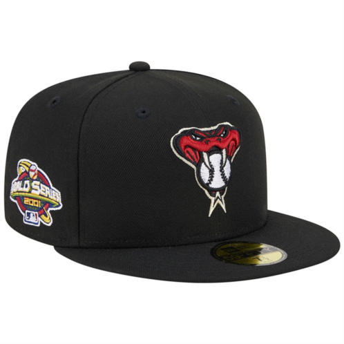 Mens New Era Black Arizona Diamondbacks Alternate Logo 2001 World Series Team Color 59FIFTY Fitted Hat