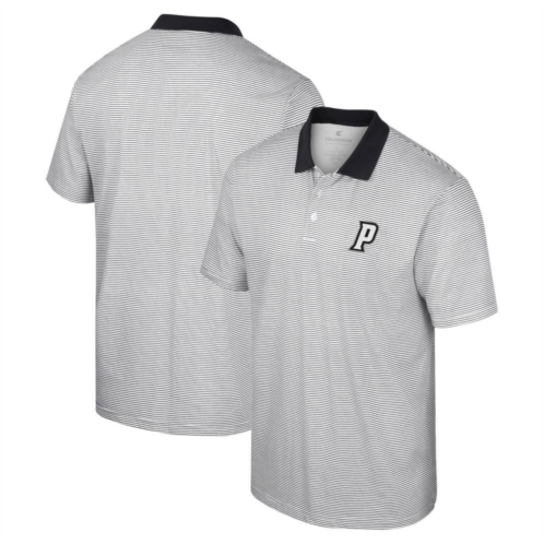 Mens Colosseum White/Black Providence Friars Print Stripe Polo