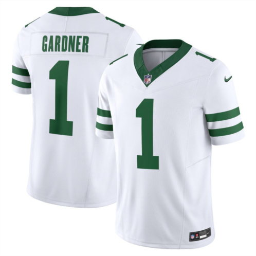 Mens Nike Ahmad Sauce Gardner White New York Jets Legacy Vapor F.U.S.E. Limited Jersey