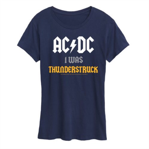 Licensed Character Womens ACDC I Was Thunderstruck Graphic Tee