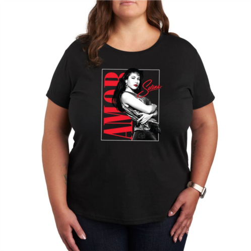Licensed Character Missy Plus Size Selena Quintanilla Amor Graphic Tee