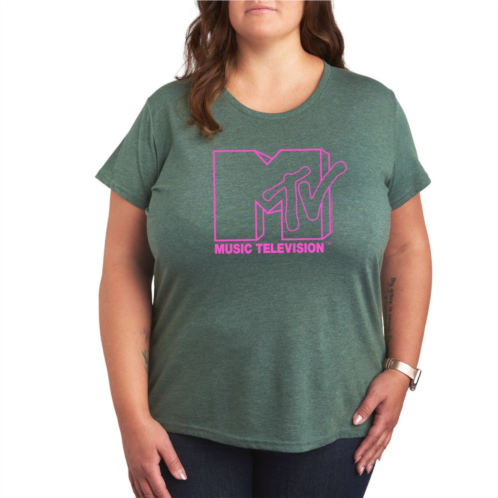 Licensed Character Juniors Plus Size MTV Pink Logo Tee