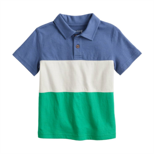 Baby & Toddler Boy Jumping Beans Colorblock Short Sleeve Polo Shirt