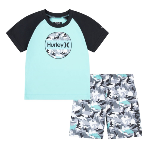 Baby & Toddler Boys Hurley UPF 50+ H2O-Dri Camo Swim Top and Swim Trunks Set