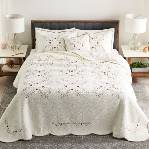 Sonoma Goods For Life Amelia Ivory Embroidered Bedspread or Sham