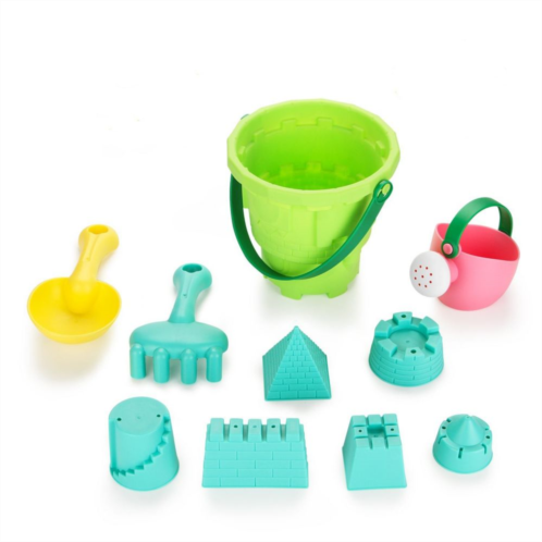 Fitnate 10pcs Kids Beach Toys Set Sand Shovels Mini Castle Shower Bucket Rake Mold