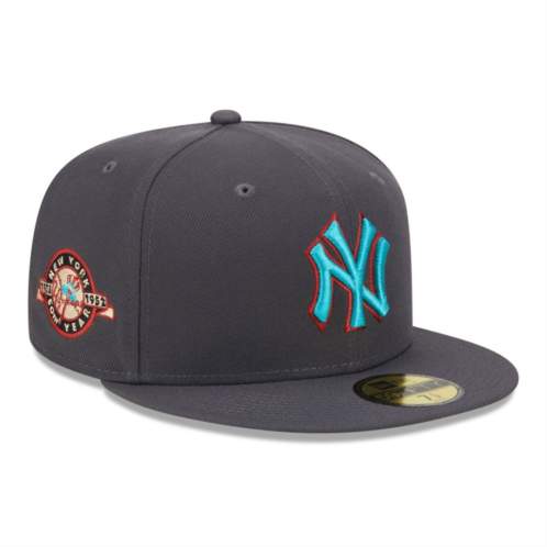 Mens New Era Graphite New York Yankees Print Undervisor 59FIFTY Fitted Hat