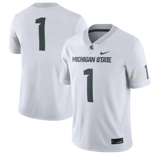 Mens Nike #1 White Michigan State Spartans Football Game Jersey