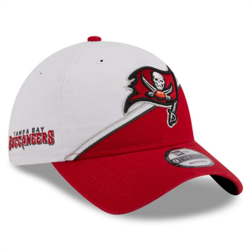 Mens New Era White/Scarlet Tampa Bay Buccaneers 2023 Sideline 9TWENTY Adjustable Hat