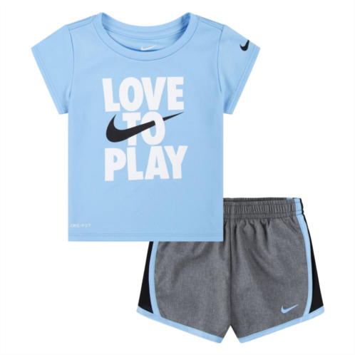 Toddler Girls Nike Dri-FIT Love To Play Graphic Tee and Shorts Set