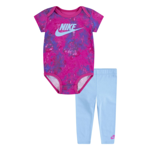 Baby Girls Nike Printed Bodysuit and Leggings Set
