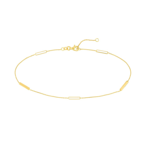 Color Romance 14k Gold & Enamel Bar Alternating Station Anklet