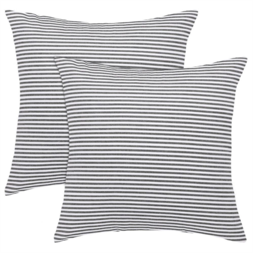 PiccoCasa Woven Striped Lumbar 2 Pack Throw Pillow Cover Set Rectangle Farmhouse 18 x 18