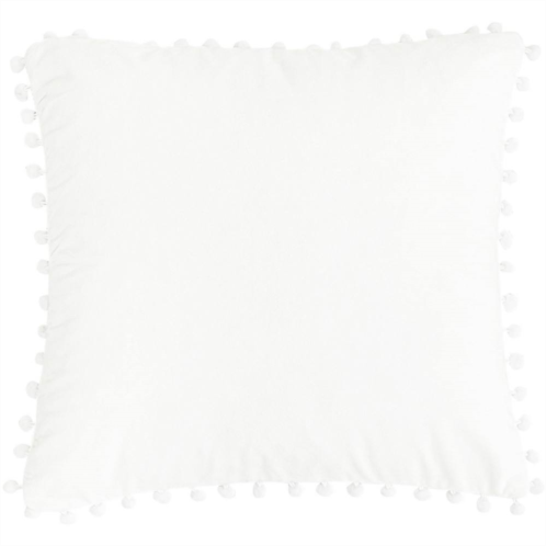 PiccoCasa Velvet Pillow Cover with Pompoms for Sofa Bed 1PCS 18 x 18