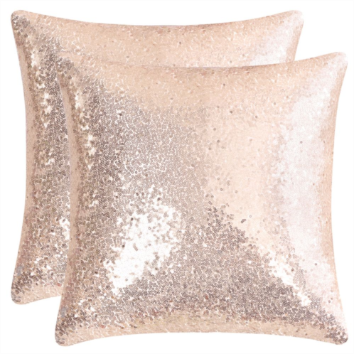 PiccoCasa Decorative Square Shiny Sparkling Comfy Sequin Throw Pillow Cover Sofa Couch