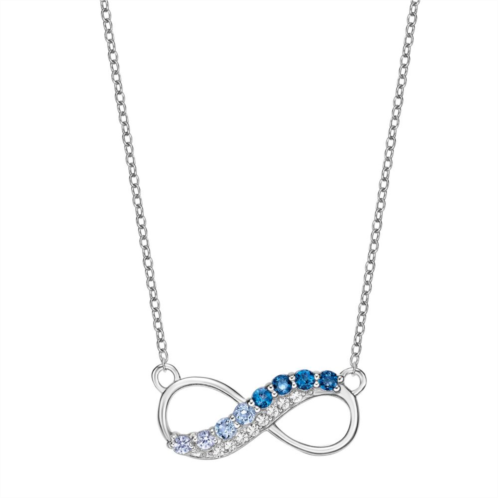Gemminded Sterling Silver Blue & Lab-Created White Sapphire Topaz Pendant Necklace