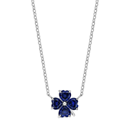 Gemminded Sterling Silver Lab-Created Sapphire Pendant Necklace