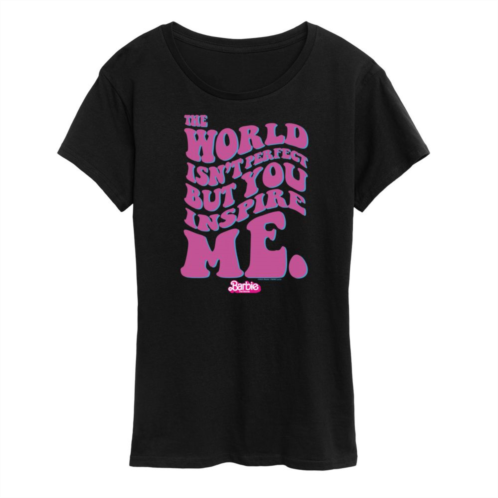 Licensed Character Juniors Barbie The Movie You Inspire Me Tee Short Sleeve Graphic Tee
