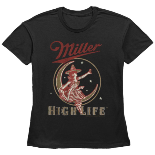 Licensed Character Juniors Miller High Life Moon Logo Graphic Tee