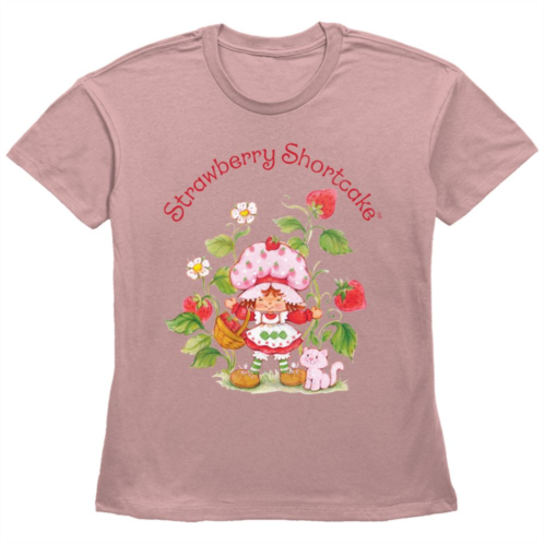 Licensed Character Womens Strawberry Shortcake Custard Garden Graphic Tee