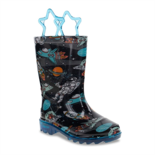 Western Chief Silly Space Boys Light-Up Waterproof Rain Boots