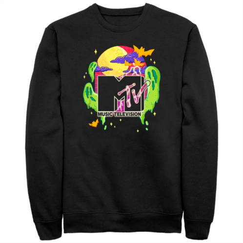 Licensed Character Mens MTV Music Television Halloween Ghosts Night Logo Long Sleeve Tee