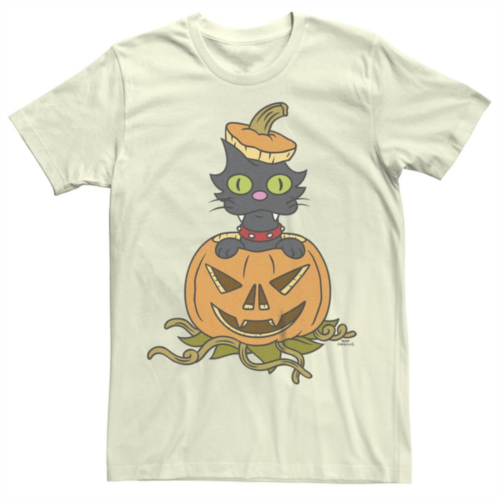 Licensed Character Mens The Simpsons Halloween Snowball Jack-o-lantern Tee