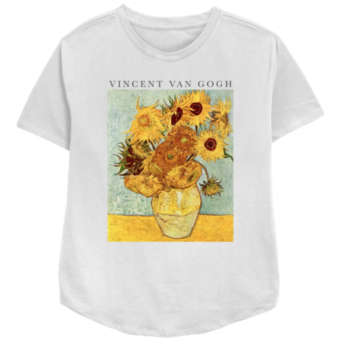 Unbranded Womens Vincent Van Gogh Sunflowers Relaxed Fit Graphic Tee