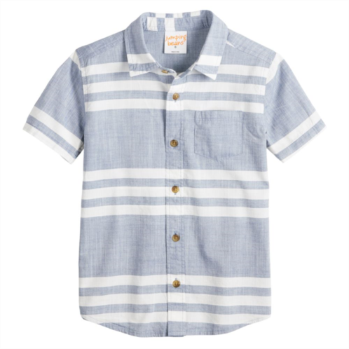 Baby & Toddler Boy Jumping Beans Short Sleeve Button Down Allover Print Shirt