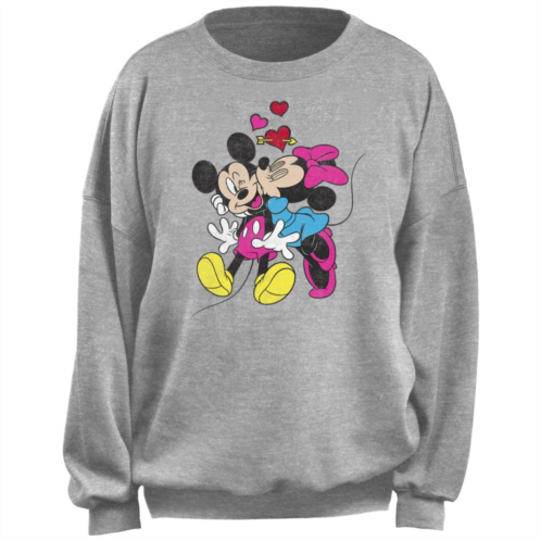 Licensed Character Disneys Mickey Mouse And Minnie Loving Couple Juniors Fleece Pullover