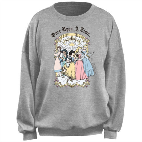 Licensed Character Disney Princesses Once Upon A Time Vintage Cartoon Juniors Fleece Pullover