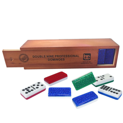 Bene Casa Professional Double-Nine, 55-piece Domino Set in Wooden Storage Box