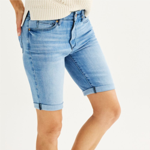 Womens Sonoma Goods For Life Roll Cuff Jean Bermuda Shorts