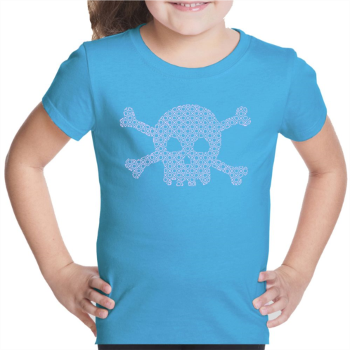 LA Pop Art XOXO Skull - Girls Word Art T-shirt