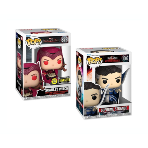 Funko Pop! Bobble-Head 2 Pack - Scarlet Witch (Glows in the Dark) and Supreme Strange #823 #1005