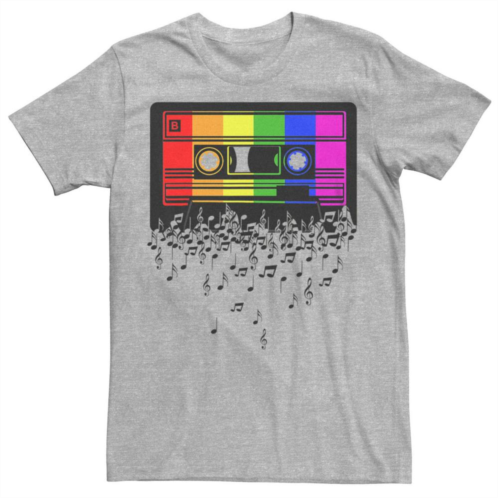 Licensed Character Mens Pride Rainbow Flag Music Note Cassette Graphic Tee