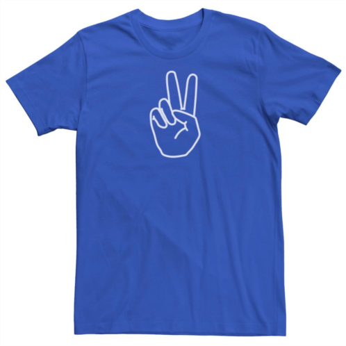Licensed Character Mens Peace Sign Hand Graphic Tee