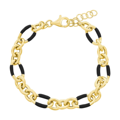 Argento Bella Gold Over Silver Enamel Chain Bracelet