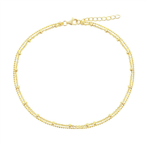 Argento Bella Double Strand Beaded Anklet