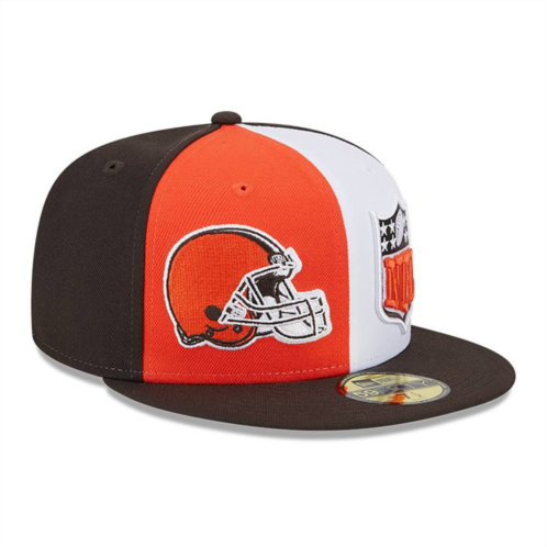 Mens New Era Orange/Brown Cleveland Browns 2023 Sideline 59FIFTY Fitted Hat