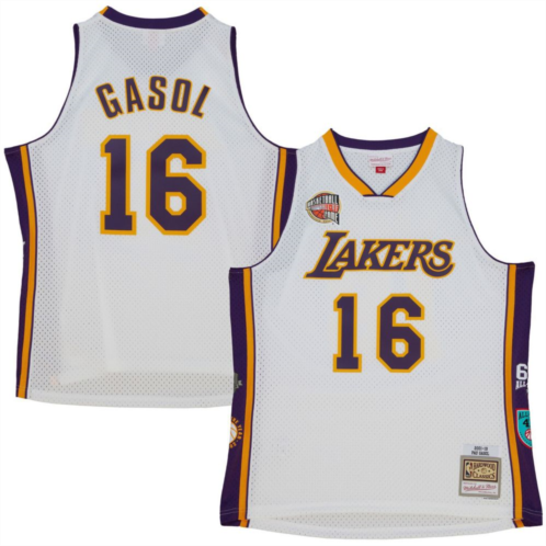 Unbranded Unisex Mitchell & Ness Pau Gasol White Los Angeles Lakers Hall of Fame Class of 2023 Throwback Swingman Jersey